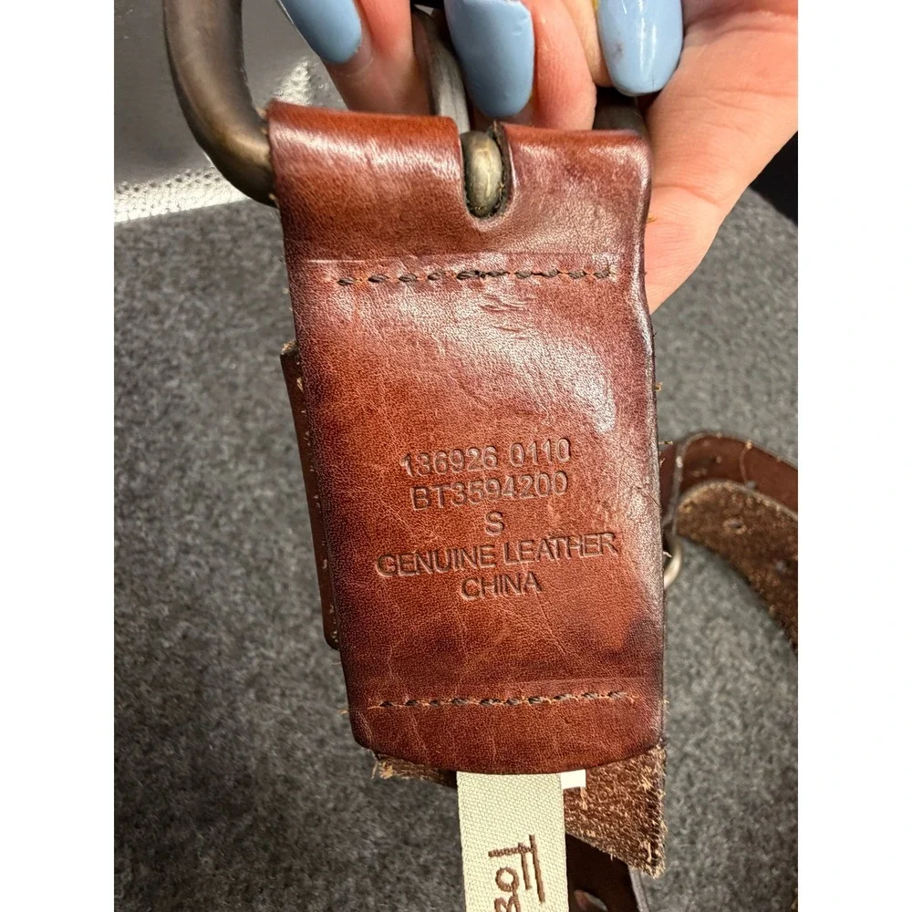 Fossil Leather Belt O-Ring Detail Small Brown Women